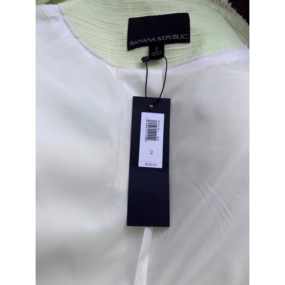 Banana Republic - NWT Bright Green Tweed Jacket Size 2 - Picture 8 of 11